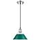 Orwell 10" Wide Medium Pendant in Chrome with Pine Green