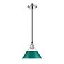 2_Orwell 10" Wide Medium Pendant in Chrome with Pine Green more views