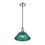 3_Orwell 10" Wide Medium Pendant in Chrome with Pine Green more views