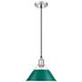 1_Orwell 10" Wide Medium Pendant in Pewter with Pine Green