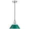 Orwell 10" Wide Medium Pendant in Pewter with Pine Green