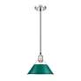 2_Orwell 10" Wide Medium Pendant in Pewter with Pine Green more views