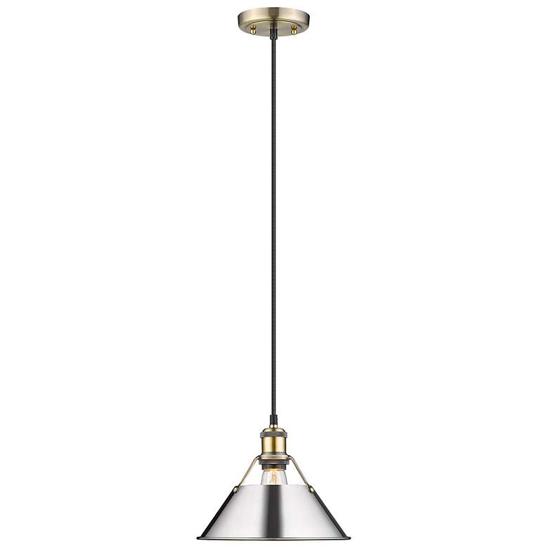Image 1 Orwell 10" Wide Pendant in Aged Brass with Chrome