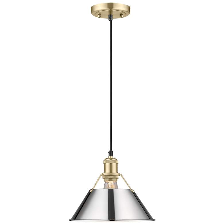 Image 1 Orwell 10" Wide Pendant in Brushed Champagne Bronze with Chrome
