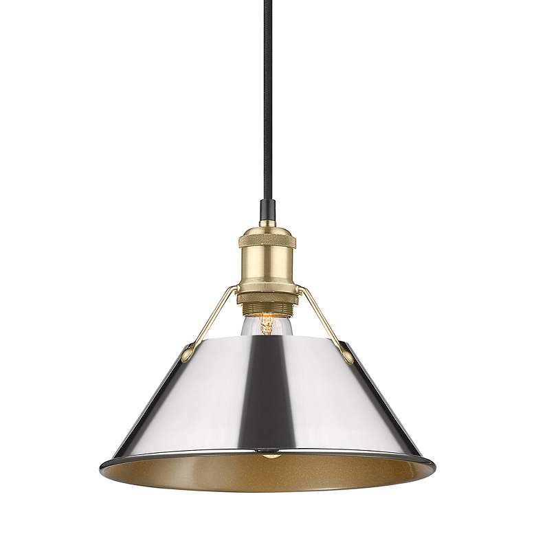 Image 3 Orwell 10" Wide Pendant in Brushed Champagne Bronze with Chrome more views