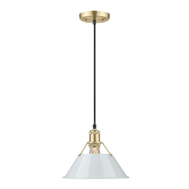 Image 2 Orwell 10" Wide Pendant in Brushed Champagne Bronze with Dusky Blue more views