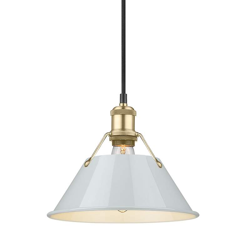 Image 3 Orwell 10" Wide Pendant in Brushed Champagne Bronze with Dusky Blue more views