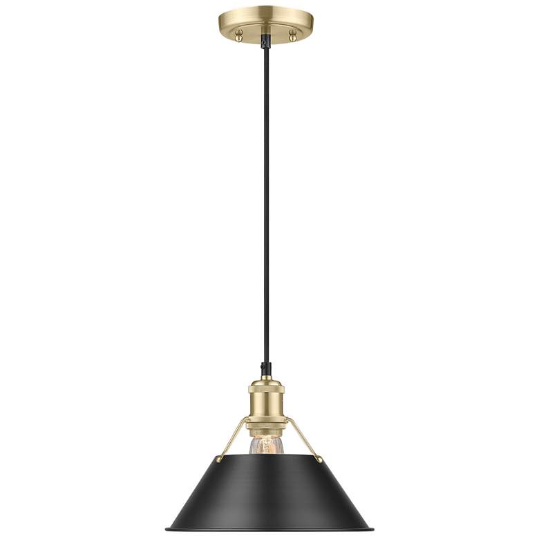 Image 1 Orwell 10" Wide Pendant in Brushed Champagne Bronze with Matte Black