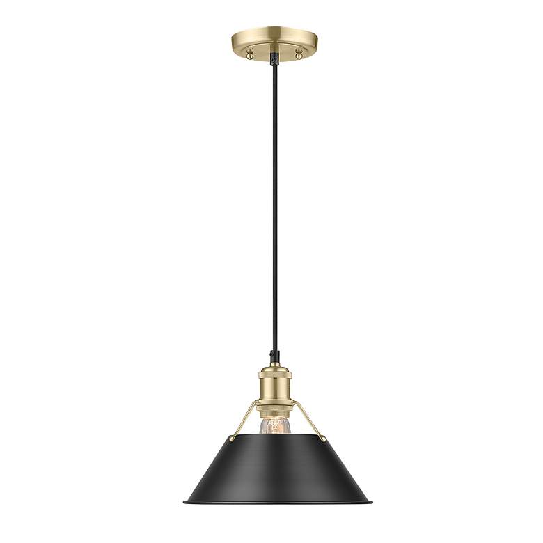 Image 2 Orwell 10" Wide Pendant in Brushed Champagne Bronze with Matte Black more views