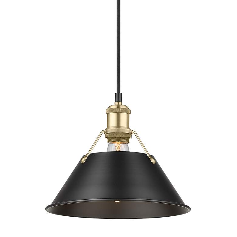 Image 3 Orwell 10" Wide Pendant in Brushed Champagne Bronze with Matte Black more views