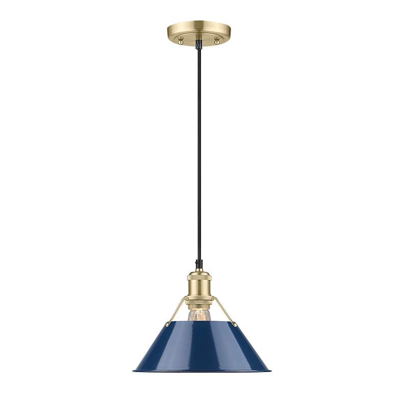 Image 2 Orwell 10" Wide Pendant in Brushed Champagne Bronze with Matte Navy more views