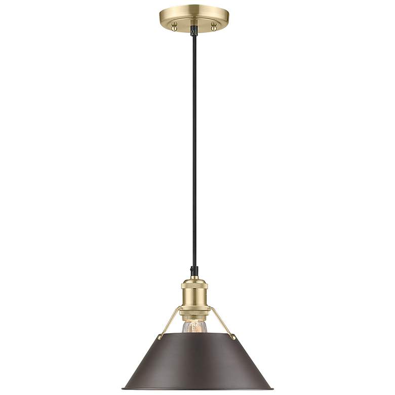 Image 1 Orwell 10" Wide Pendant in Brushed Champagne Bronze with Rubbed Bronze