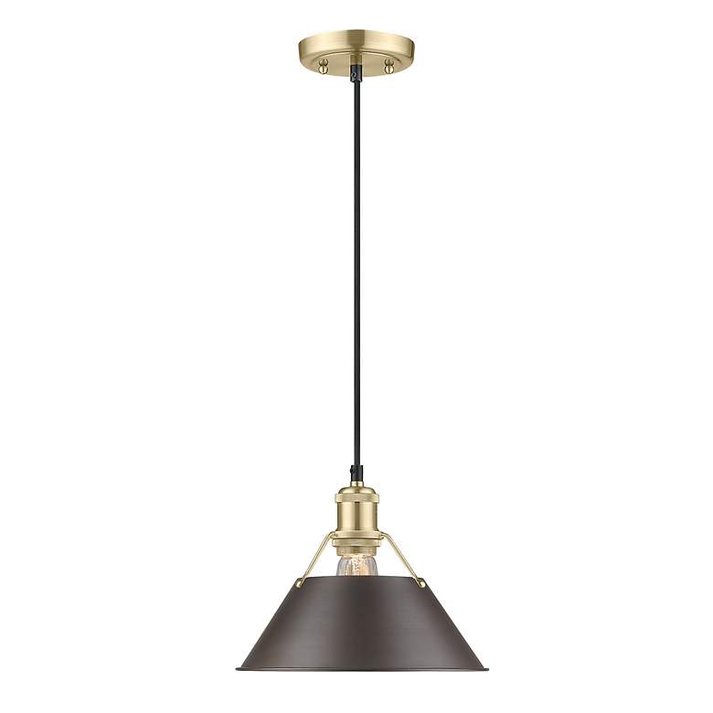 Image 2 Orwell 10" Wide Pendant in Brushed Champagne Bronze with Rubbed Bronze more views