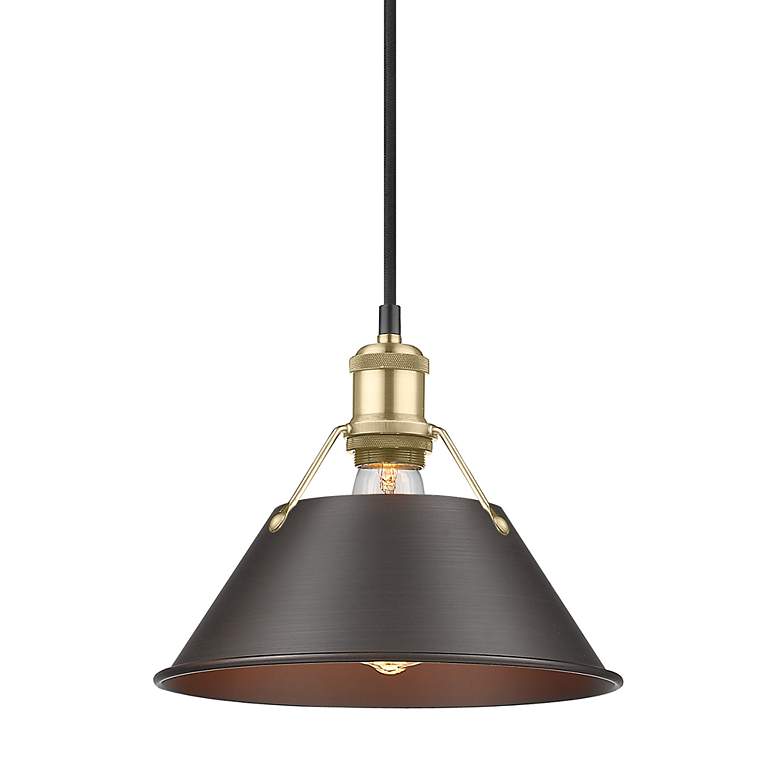 Image 3 Orwell 10" Wide Pendant in Brushed Champagne Bronze with Rubbed Bronze more views
