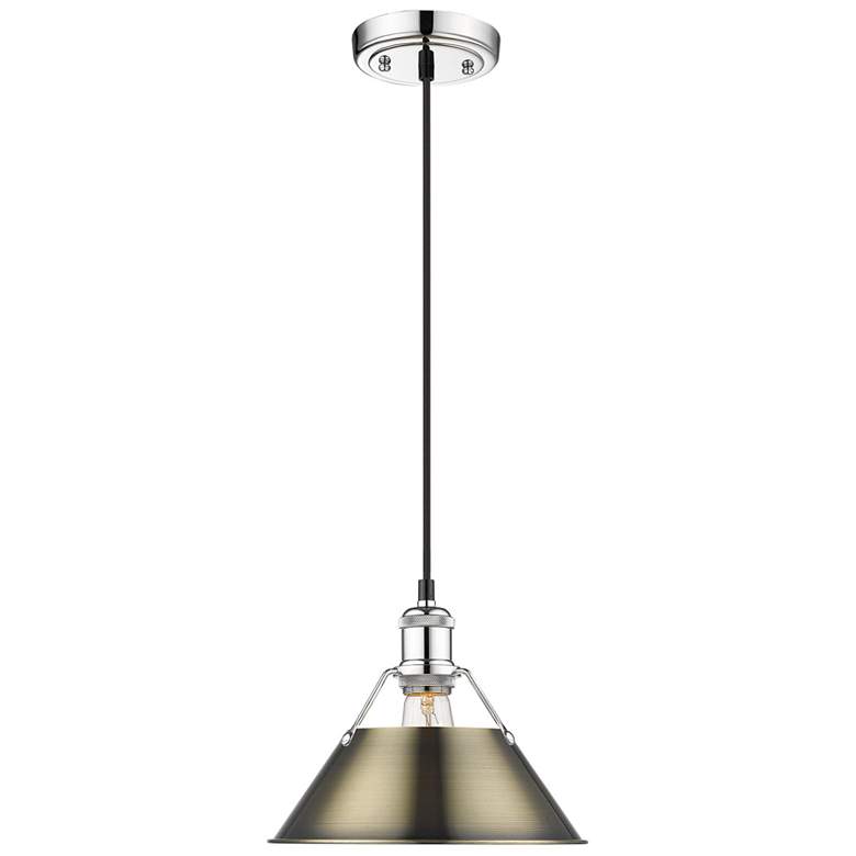 Image 1 Orwell 10" Wide Pendant in Chrome with Aged Brass