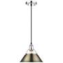 1_Orwell 10" Wide Pendant in Chrome with Aged Brass