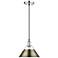 Orwell 10" Wide Pendant in Chrome with Aged Brass