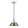 2_Orwell 10" Wide Pendant in Chrome with Aged Brass more views
