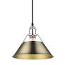 3_Orwell 10" Wide Pendant in Chrome with Aged Brass more views