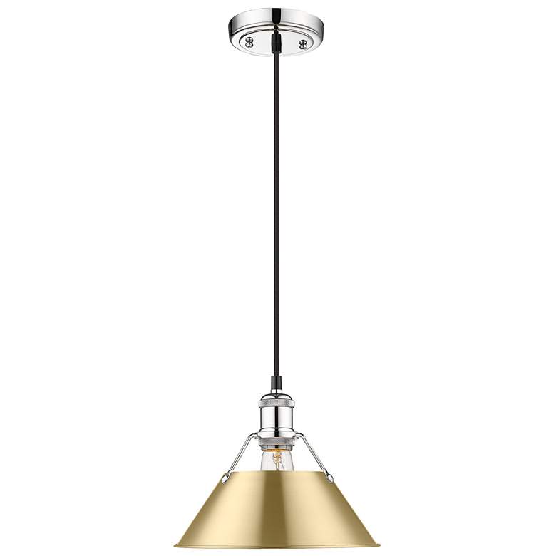 Image 1 Orwell 10" Wide Pendant in Chrome with Brushed Champagne Bronze