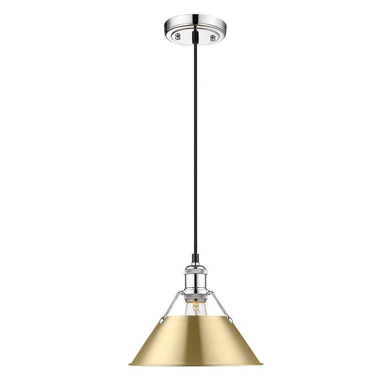 Image 2 Orwell 10" Wide Pendant in Chrome with Brushed Champagne Bronze more views