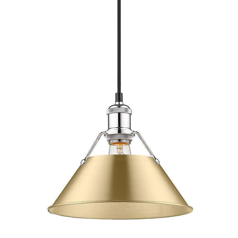 Image 3 Orwell 10" Wide Pendant in Chrome with Brushed Champagne Bronze more views