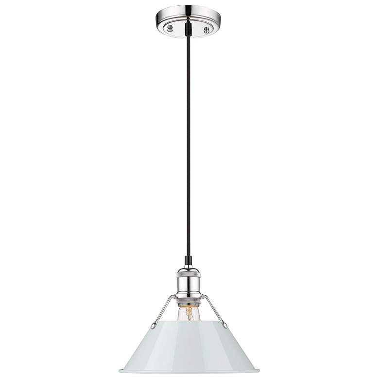 Image 1 Orwell 10" Wide Pendant in Chrome with Dusky Blue