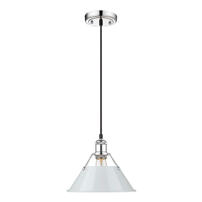 Image 2 Orwell 10" Wide Pendant in Chrome with Dusky Blue more views