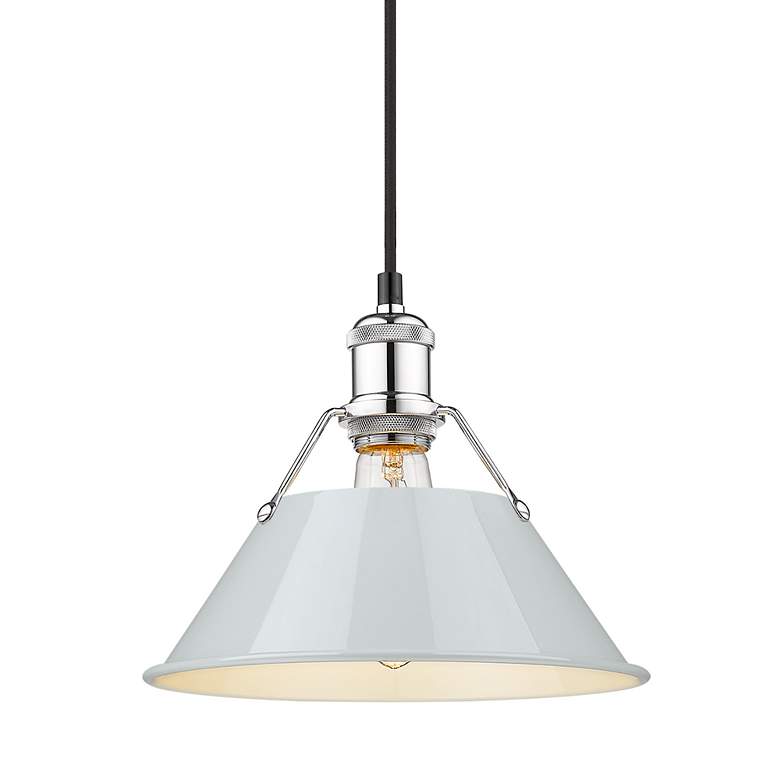 Image 3 Orwell 10" Wide Pendant in Chrome with Dusky Blue more views