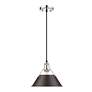 1_Orwell 10" Wide Pendant in Chrome with Rubbed Bronze