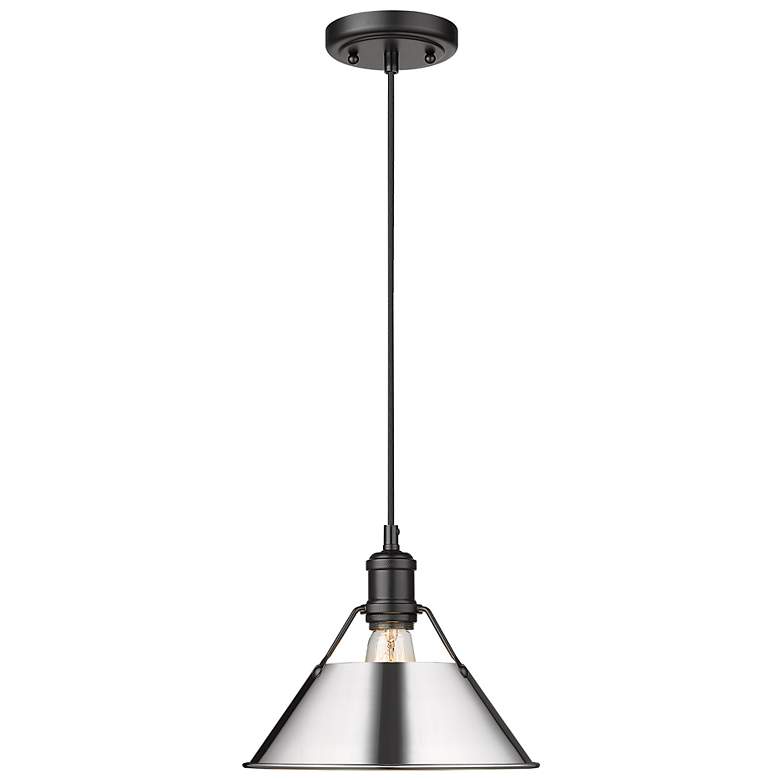 Image 1 Orwell 10" Wide Pendant in Matte Black with Chrome