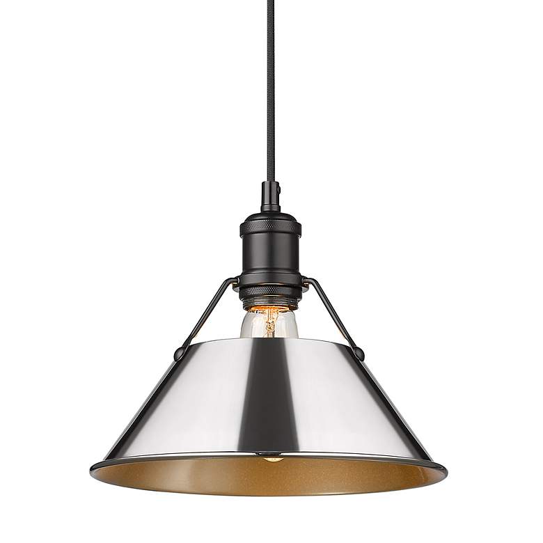 Image 2 Orwell 10" Wide Pendant in Matte Black with Chrome more views