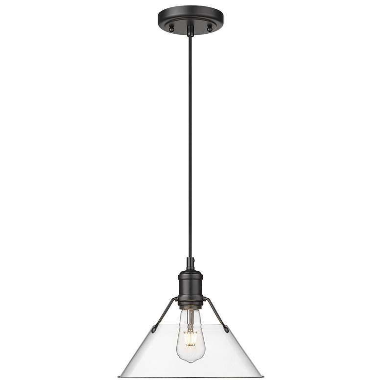 Image 1 Orwell 10" Wide Pendant in Matte Black with Clear Glass