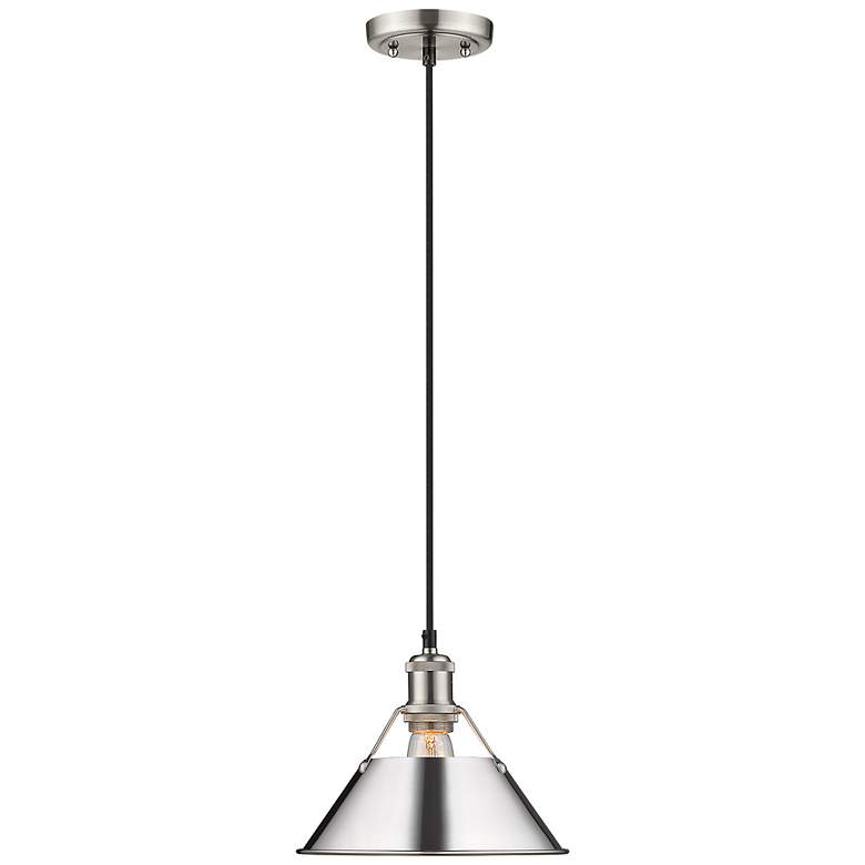 Image 1 Orwell 10" Wide Pendant in Pewter with Chrome