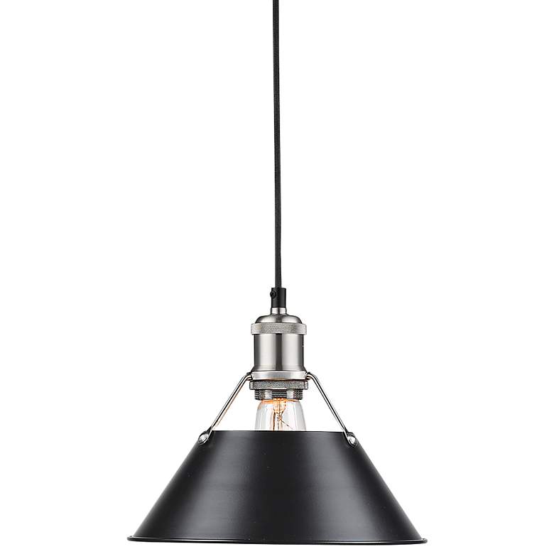 Image 1 Orwell 10" Wide Pewter 1-Light Mini Pendant with Black Shade