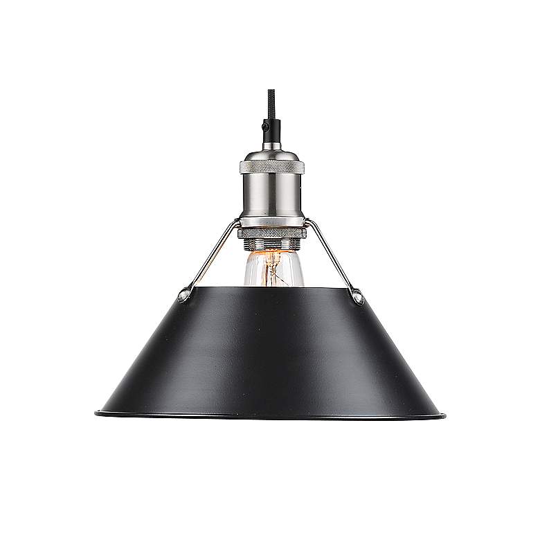 Image 2 Orwell 10" Wide Pewter 1-Light Mini Pendant with Black Shade more views