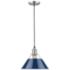 Orwell 10" Wide Pewter 1-Light Mini Pendant with Navy Blue Shade