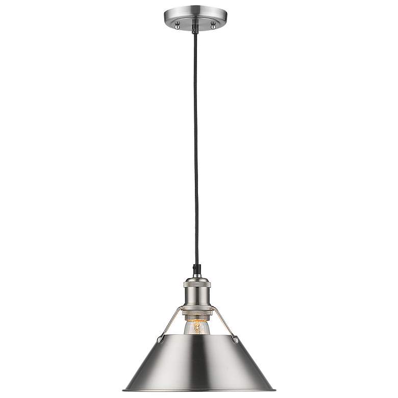 Image 1 Orwell 10" Wide Pewter 1-Light Mini Pendant with Pewter Shade