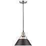 Orwell 10" Wide Pewter 1-Light Mini Pendant with Rubbed Bronze Shade