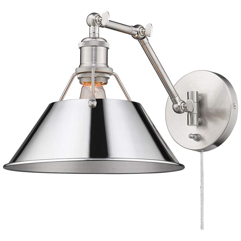 Image 1 Orwell 10" Wide Pewter 1-Light Swing Arm with Chrome