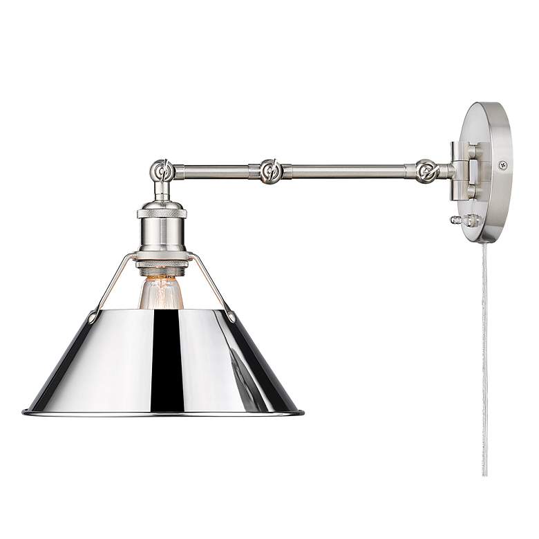 Image 2 Orwell 10" Wide Pewter 1-Light Swing Arm with Chrome more views