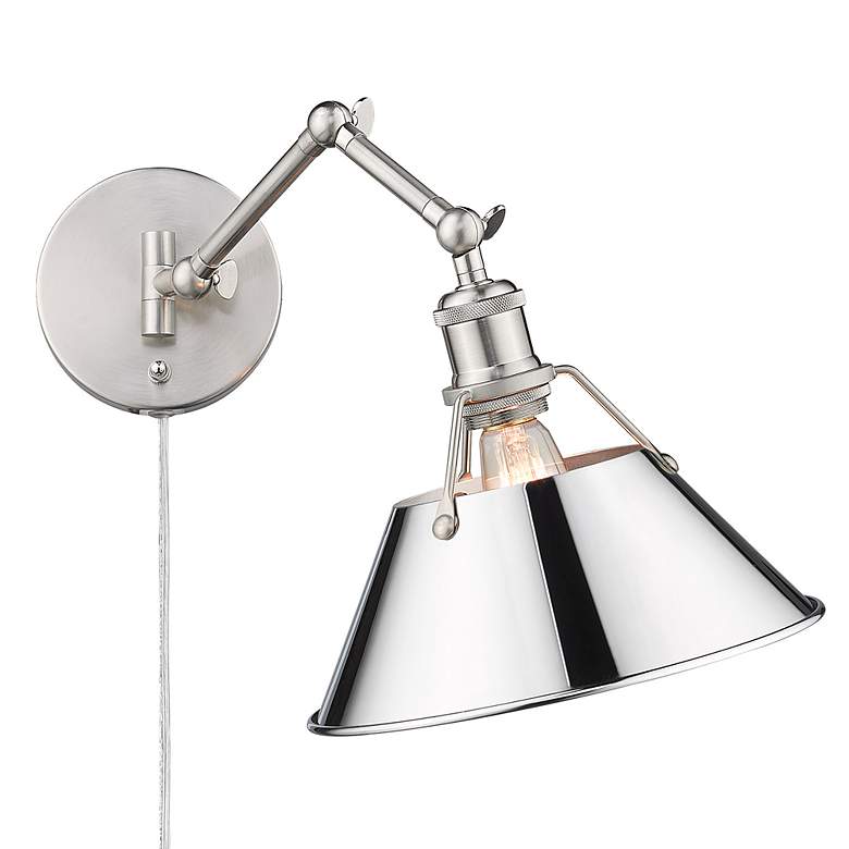 Image 3 Orwell 10" Wide Pewter 1-Light Swing Arm with Chrome more views