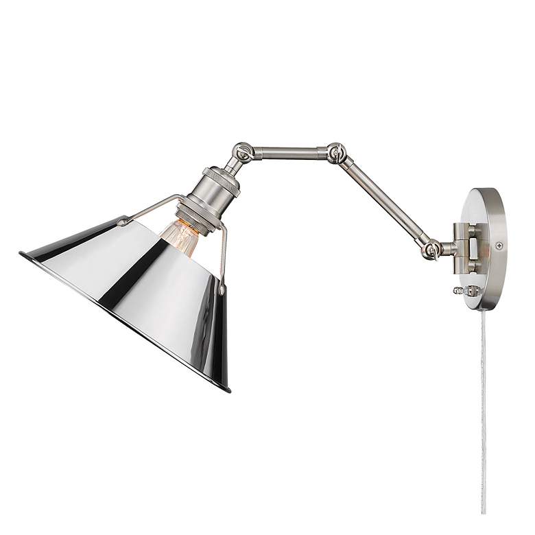 Image 4 Orwell 10" Wide Pewter 1-Light Swing Arm with Chrome more views