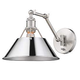 Image5 of Orwell 10" Wide Pewter 1-Light Swing Arm with Chrome more views