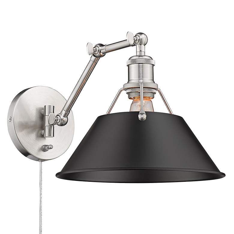 Image 1 Orwell 10" Wide Pewter 1-Light Swing Arm with Matte Black
