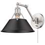 Orwell 10" Wide Pewter 1-Light Swing Arm with Matte Black