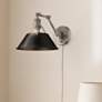 1_Orwell 10" Wide Pewter 1-Light Swing Arm with Matte Black