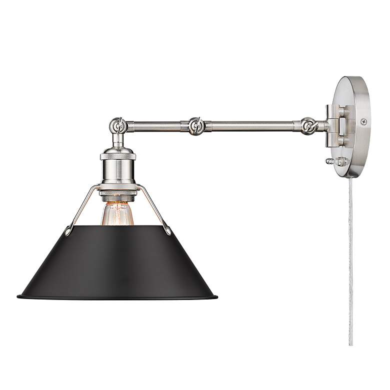 Image 3 Orwell 10" Wide Pewter 1-Light Swing Arm with Matte Black more views