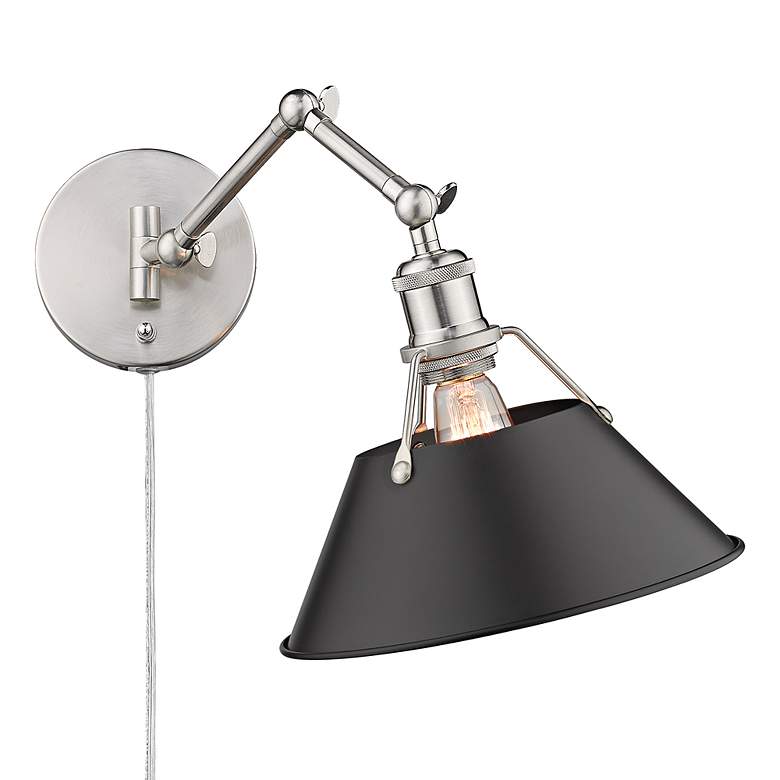 Image 4 Orwell 10" Wide Pewter 1-Light Swing Arm with Matte Black more views