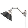 5_Orwell 10" Wide Pewter 1-Light Swing Arm with Matte Black more views